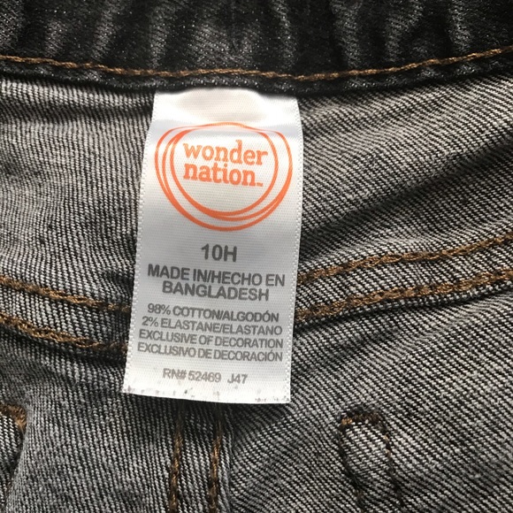 Boys Black Distressed Husky Jeans Sz 10 - Picture 2 of 2